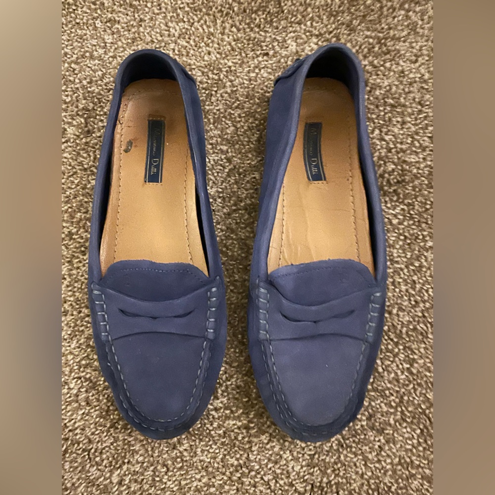 Massimo Dutti Blue Suede Loafers